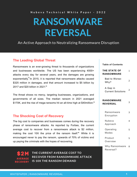 Ransomware Reversal Whitepaper